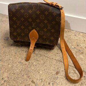 Louis Vuitton Cartouchiere Shoulder Bag GM Brown Canvas